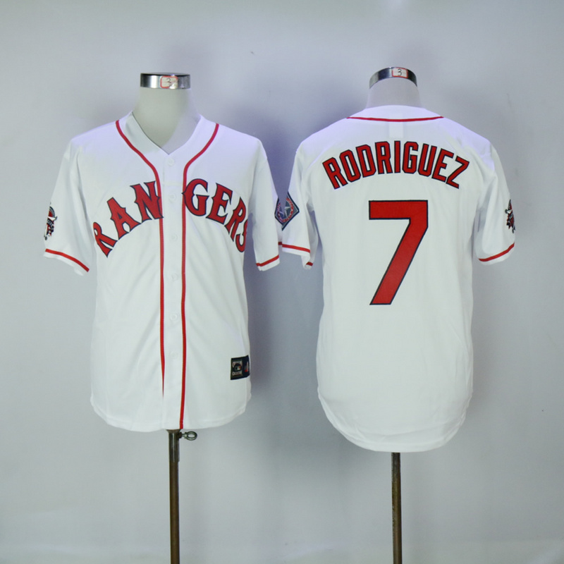 2017 MLB Texas Rangers #7 Rodriguez White Throwback Jerseys->toronto blue jays->MLB Jersey